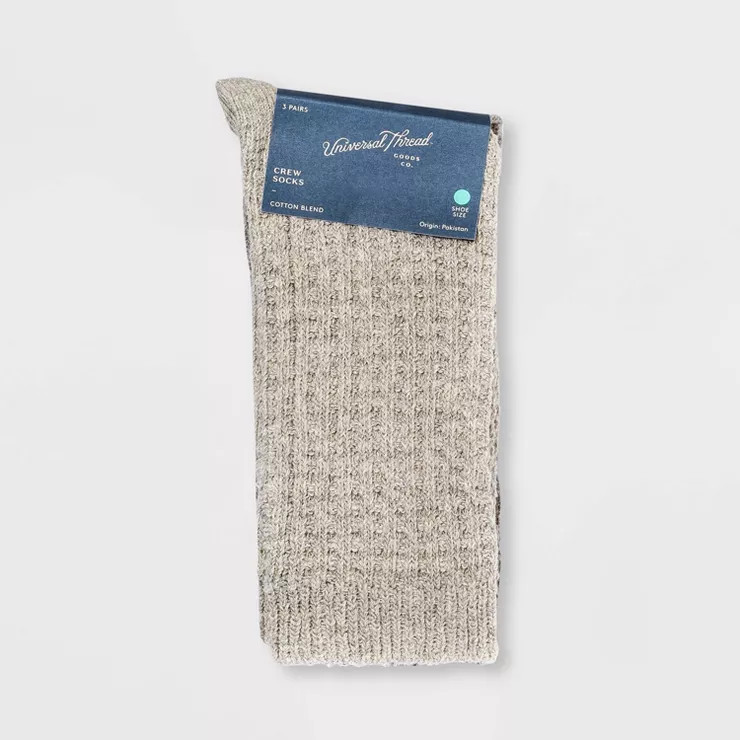 Women's 3pk Waffle Crew Socks - Universal Thread™ 4-10 | Target