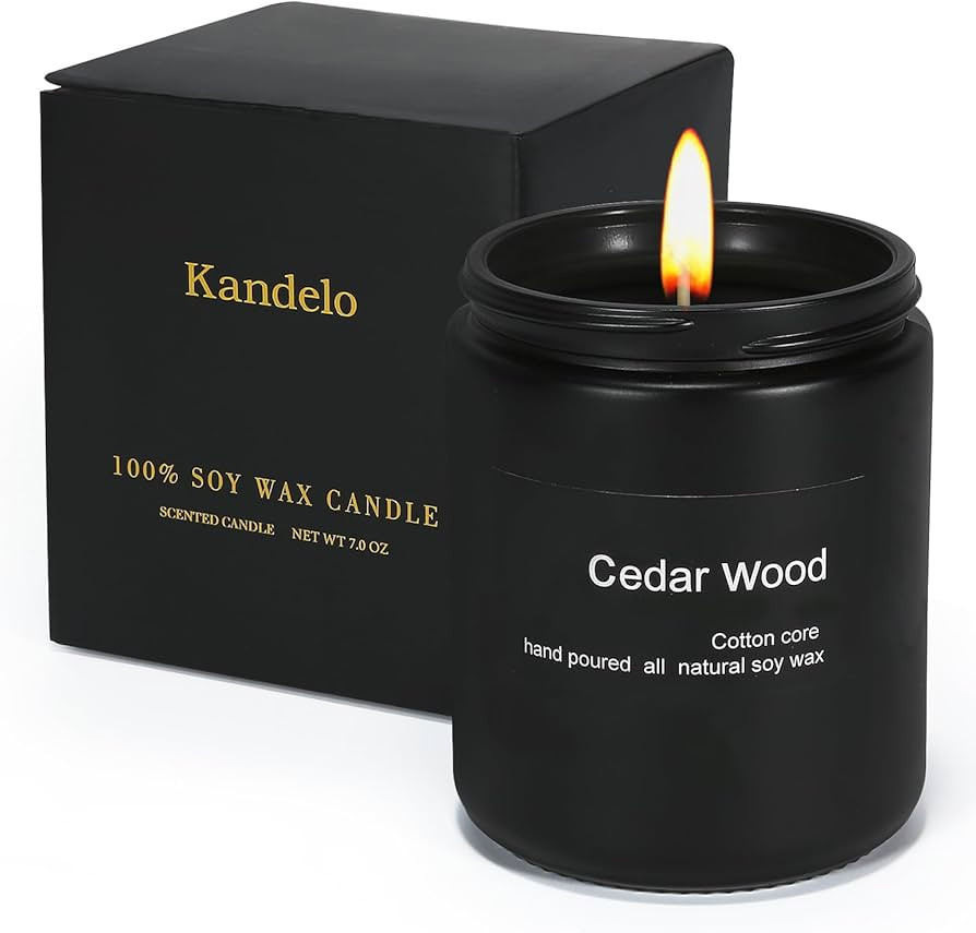 Scented Candle Cedar,7oz 45Hour Burn,Scented Candles for Home| Spring Candles| Black Jar Candle|S... | Amazon (US)