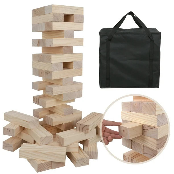 ZENY Giant Toppling Tumble Tower Blocks Game Wood Stacking Game Tumbling Timbers Outdoor Yard Gam... | Walmart (US)