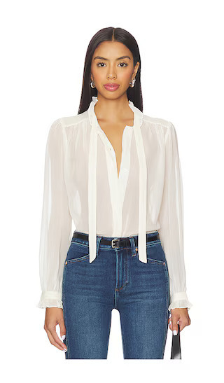 PAIGE Leya Blouse in White. - size XS | Revolve Clothing (Global)