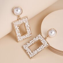 Bead Geometric Drop Earrings | SHEIN