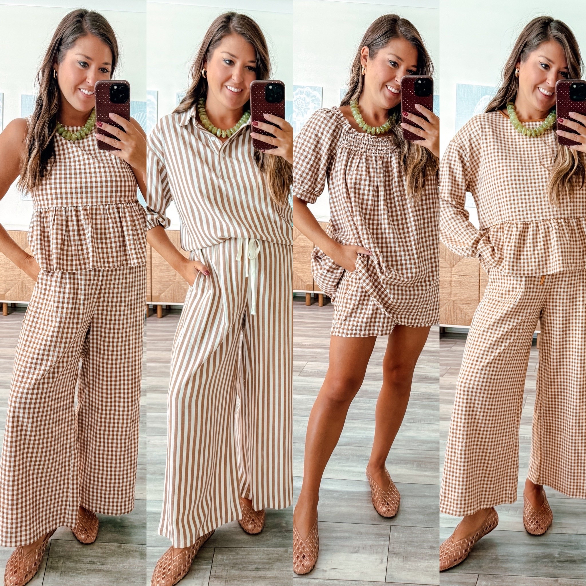 Casual workwear, teacher outfits, Matching sets, fall transitional outfits gingham 

Wearing medium
