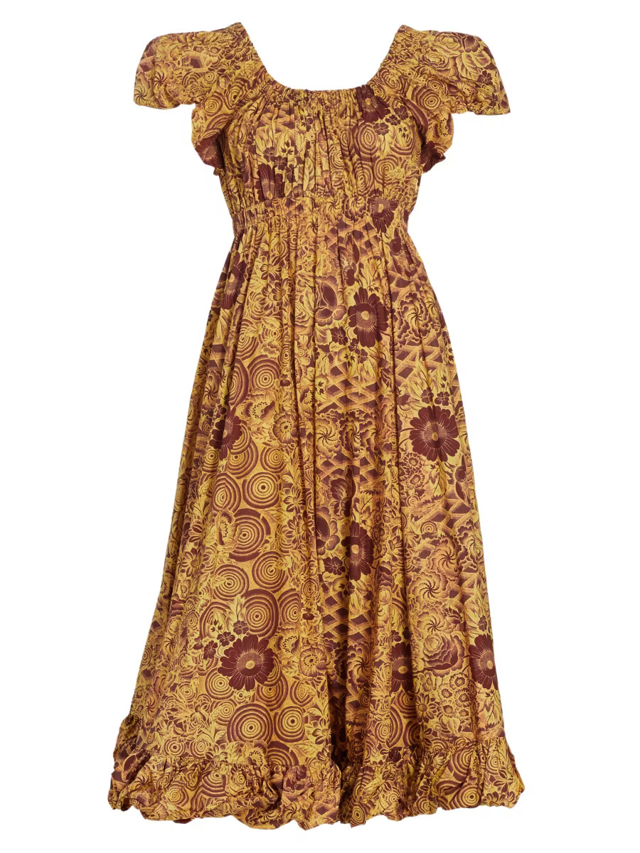 Ulla Johnson Nanette Scoopneck Midi-Dress | Saks Fifth Avenue