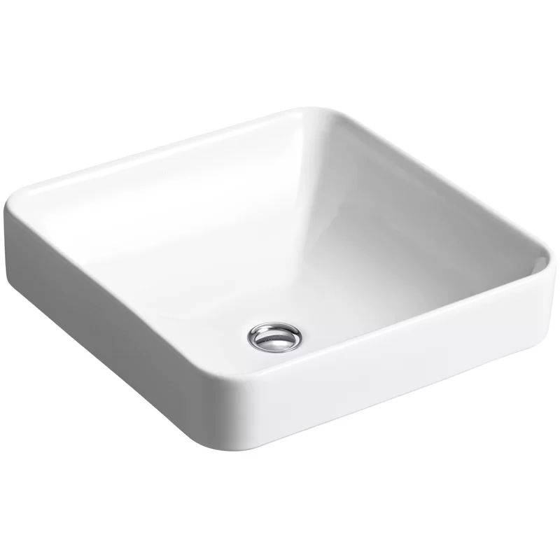 2661-0 Vox Ceramic Square Vessel Bathroom Sink with Overflow | Wayfair Professional