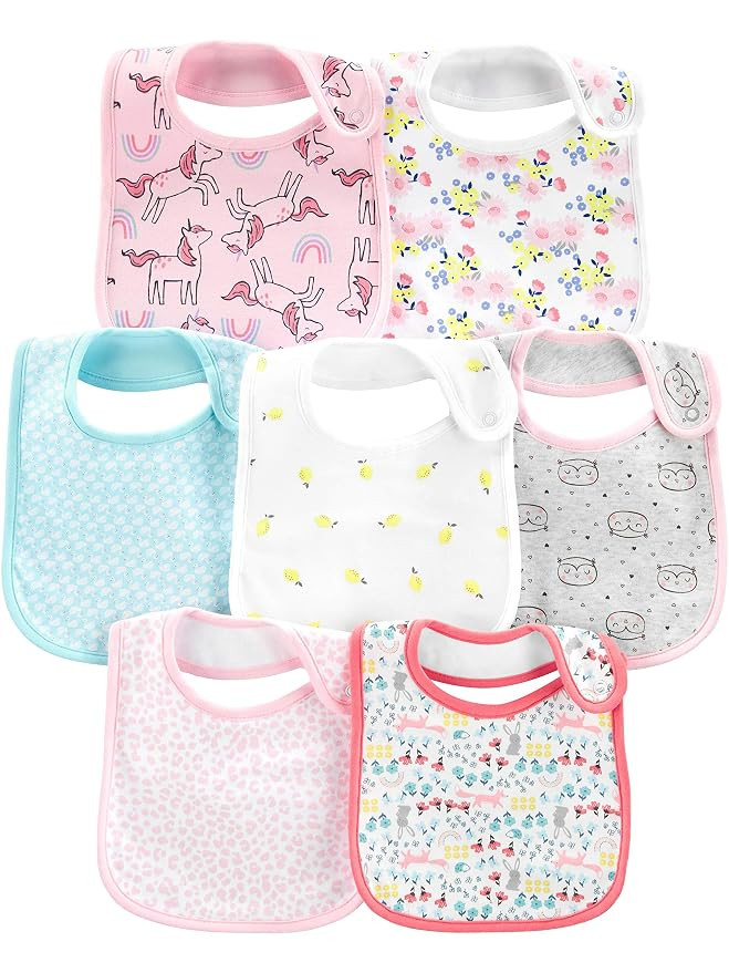 Simple Joys by Carter's Baby Girls' 7-Pack Teething Bibs | Amazon (US)