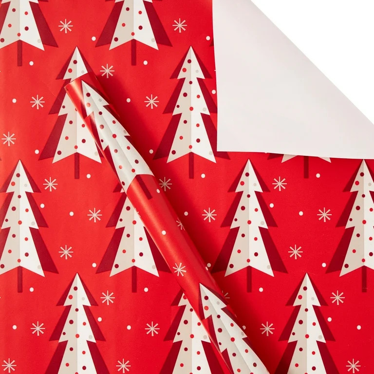 Holiday Time Dot Tree Christmas Gift Wrap, FSC Paper, Multi-Color, 30 in Wide, 30 Sq ft, | Walmart (US)