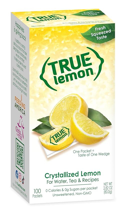 True Lemon 100ct (Pack of 1) - Water Enhancer - Bulk Dispenser - 0 Calorie Drink Mix Packets For ... | Amazon (US)