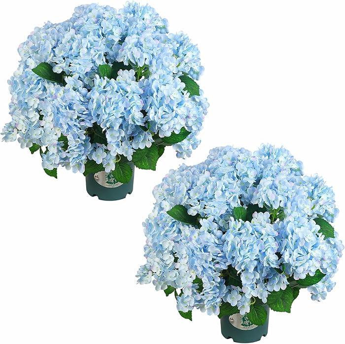 QIANYUN Artificial Topiary for Outdoors -20” Potted Plant Fake Hydrangea Bush-UV Resistant Arti... | Amazon (US)