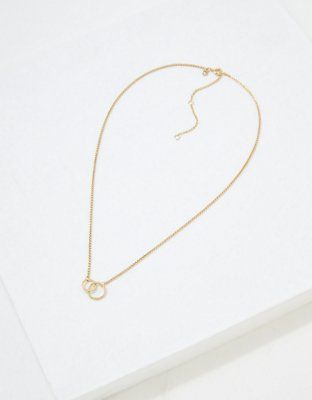 AE Keepers Collection 14K Gold Plated Link Necklace | American Eagle Outfitters (US & CA)