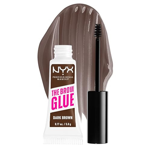 NYX PROFESSIONAL MAKEUP The Brow Glue, Extreme Hold Tinted Eyebrow Gel - Dark Brown | Amazon (US)