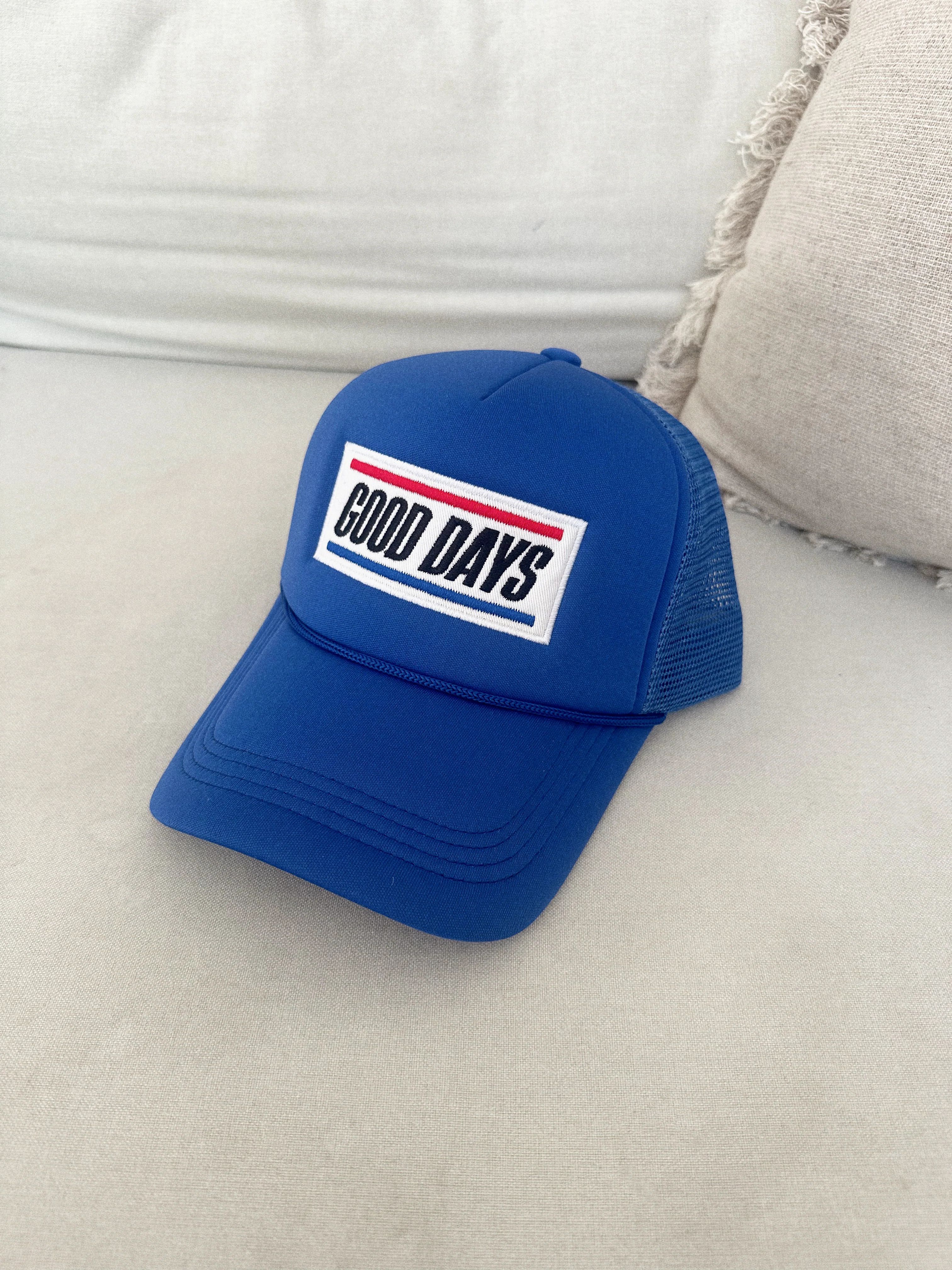 Good Days Trucker Hat- Racing Blue | Shop Kristin Jones