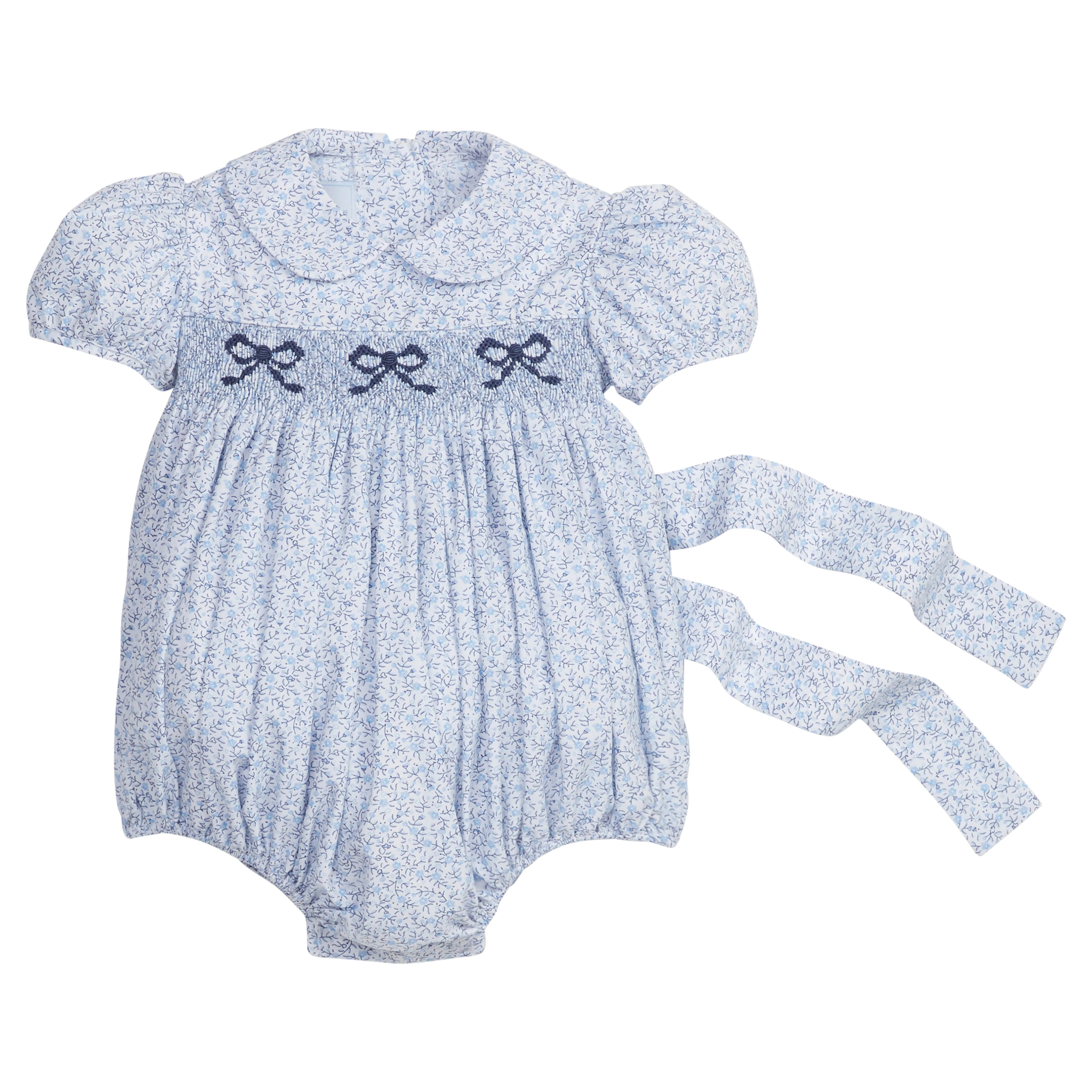Smocked Peter Pan Bubble - Blue Vinings | Little English
