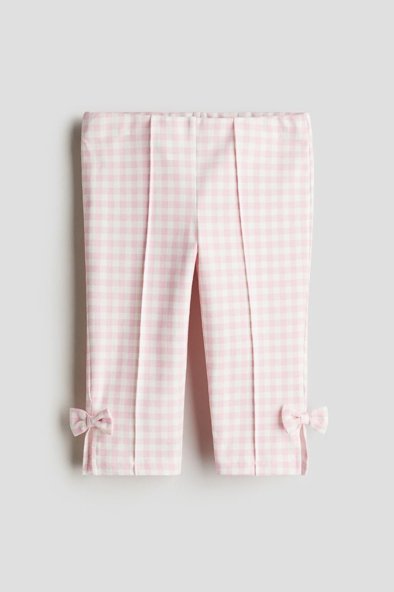 Jersey Capri Leggings - Light pink/checked - Kids | H&M US | H&M (US + CA)