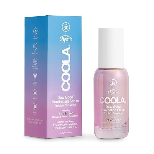 COOLA Organic Dew Good Illuminating Probiotic Serum with SPF 30, Dermatologist Tested Sunscreen w... | Amazon (US)