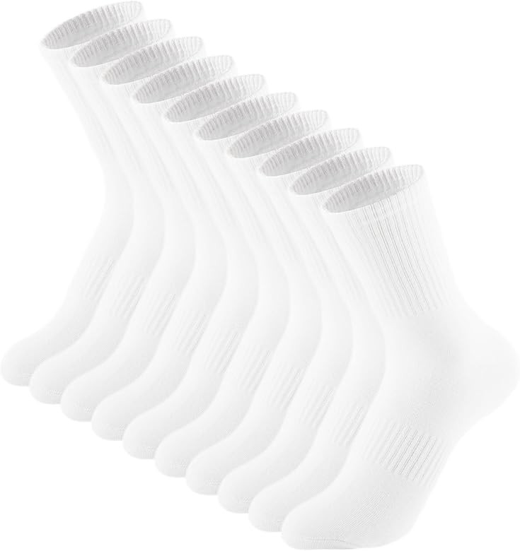 Irisbear Womens Crew Socks Casual Athletic Gym LightWeight Thin Cotton Socks 5 Pairs | Amazon (US)