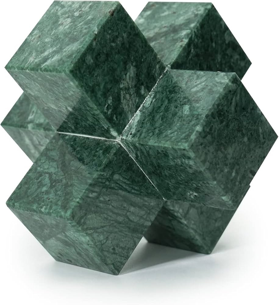 DreamsEden Geometric Sculpture, Small Green Marble Decorative Ornaments Modern Home Decor Accent ... | Amazon (US)
