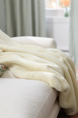 The Sophie Faux Fur Throw Blanket | Anthropologie (US)