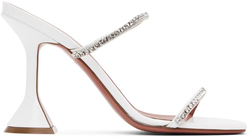 White Gilda Slipper Heeled Sandals | SSENSE