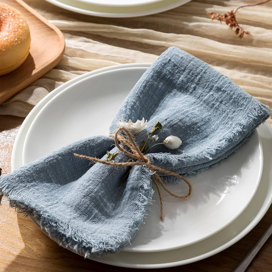 joybest Cloth Napkins 16.5×16.5 Inch Cotton Dinner Napkins for Family Events Parties Wedding Dec... | Amazon (US)
