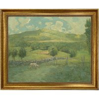 Scenic Spring Landscape Oil Painting Print On Canvas in Antiqued Gold Frame | Etsy (US)