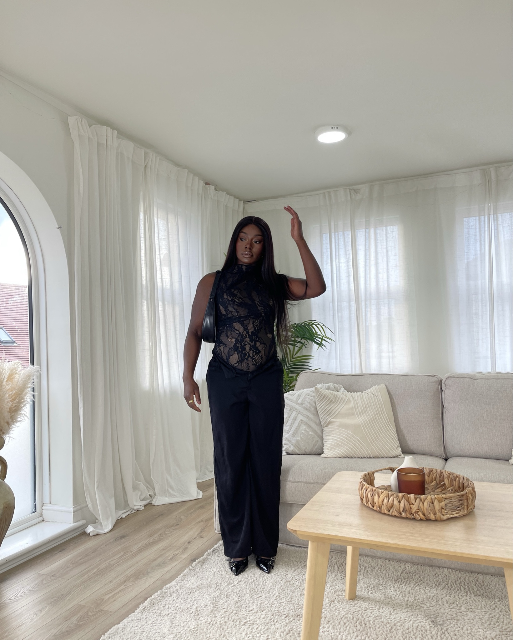 Lace bodysuit 

#LTKspringtrends #LTKootd #LTKspring