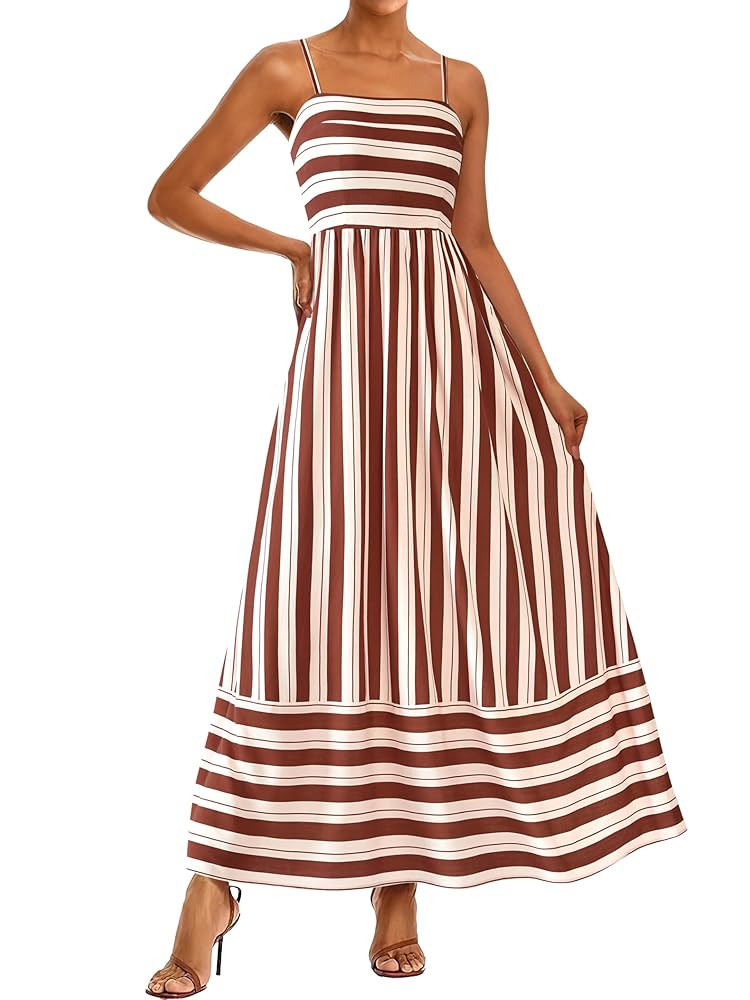 PRETTYGARDEN Summer Dresses for Women 2025 Beach Maxi Dress Spaghetti Strap Floral Boho A Line We... | Amazon (US)
