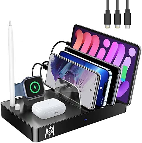 KKM 7 in 1 Charging Station for Multiple Devices, 40W Charging Dock Multi USB Charger Station Compat | Amazon (US)