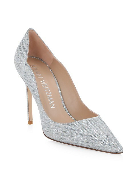Stuart 100 Scalloped Metallic Pumps | Saks Fifth Avenue