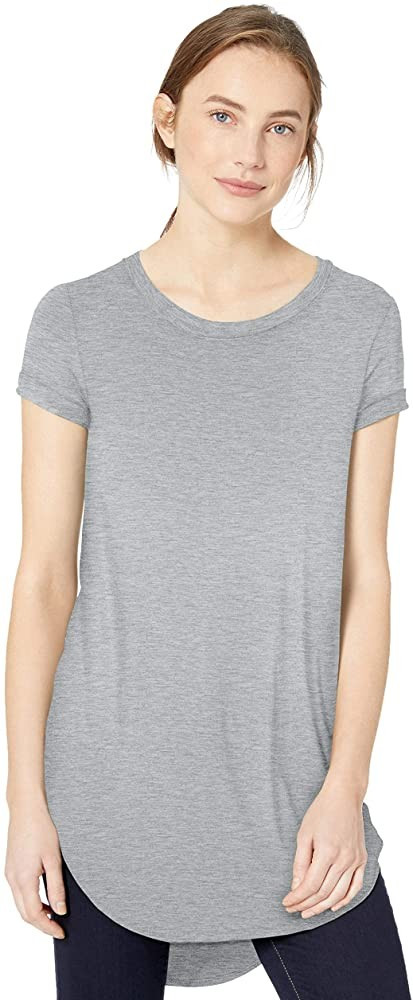 Daily Ritual Women's Jersey Standard-Fit Short-Sleeve Open Crewneck Tunic | Amazon (US)