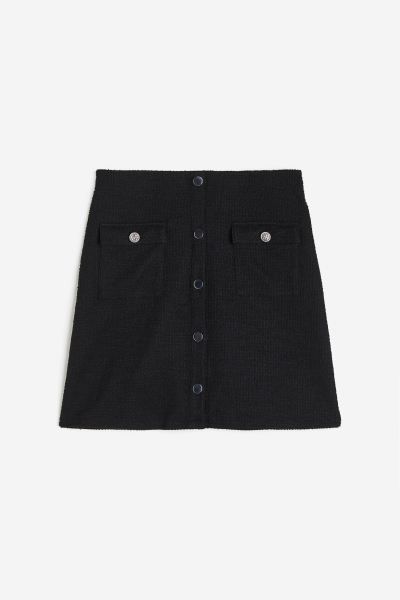 Button-front Skirt - Black - Ladies | H&M US | H&M (US + CA)