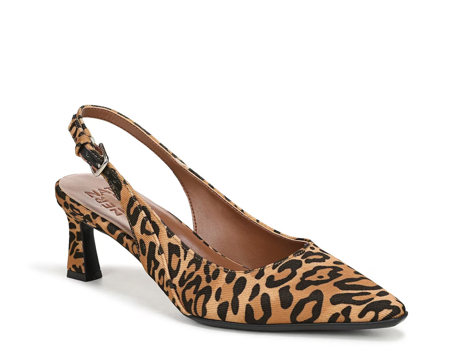 Naturalizer Tansy Pump | Women's | Black/Brown Leopard Print Fabric | Size 6.5 | Pumps | Slingback | DSW