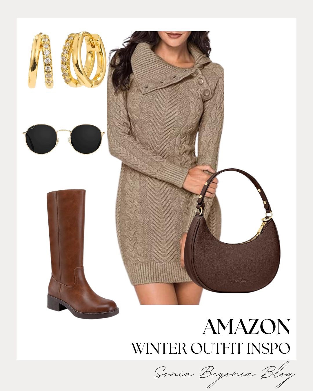☕ AMAZON OOTD: Cozy Cable Knit Look Under $50! 🤎

Score this stylish and warm winter look perfect for work or the weekend, all for less than fifty dollars! ✨

We are obsessed with the gorgeous beige cable knit sweater dress, featuring a flattering cowl/button neckline and long sleeves to keep you warm. Complete this effortlessly chic ensemble with a pair of classic brown knee-high boots and a structured crescent-shaped brown shoulder bag with subtle gold studs. Finish the look with a pair of round gold-framed sunglasses and chunky gold hoop earrings for a polished touch!

#AmazonOOTD
#AmazonFashion
#SweaterDress
#CableKnit
#WinterOutfit
#KneeHighBoots
#BrownBoots
#AffordableFashion
#GiftsUnder50
#EverydayStyle
#CozyFashion
#ChicStyle
#LTKStyle
#StylingInspo
#BudgetFriendly


#LTKgrwm #LTKFindsUnder50 #LTKootd