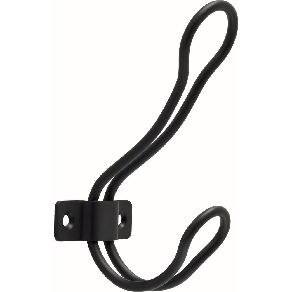 Liberty 4-1/2 in. Matte Black Rustic Wire Coat Hook-B38582-FB-C - The Home Depot | The Home Depot