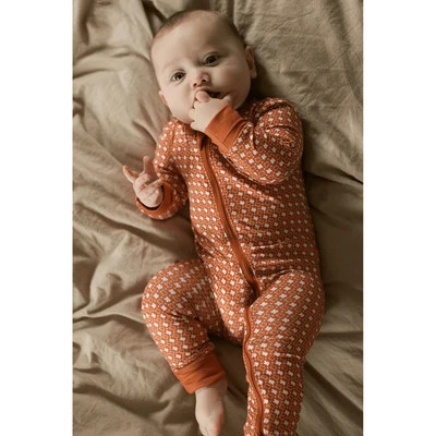 Baby Zip Up - Texas - Orange & White 0-3 Months | BURLEBO