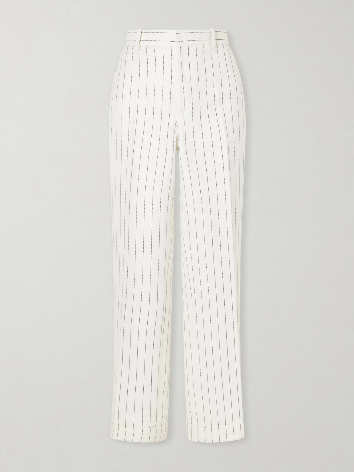 Polo Ralph Lauren - Pinstriped Hemp Straight-leg Pants - White | NET-A-PORTER (US)