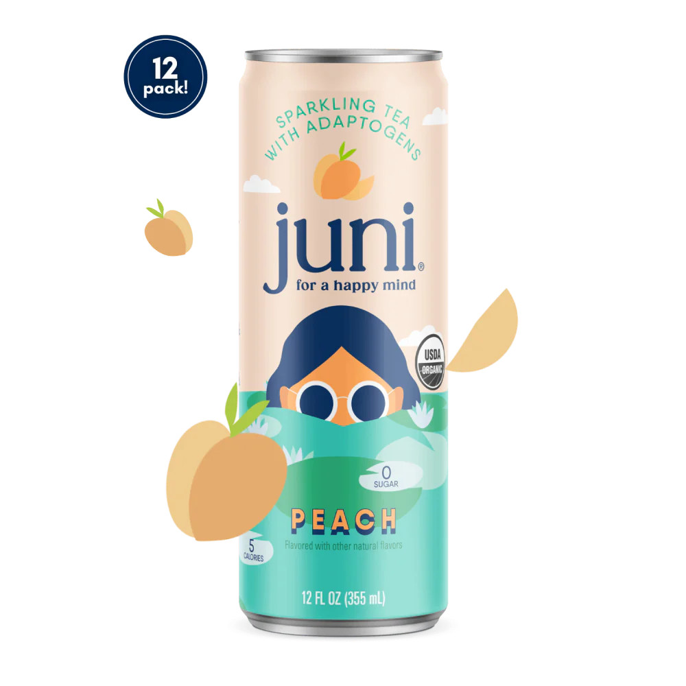 Juni Sparkling Adaptogenic Tea - Peach | Drink Juni