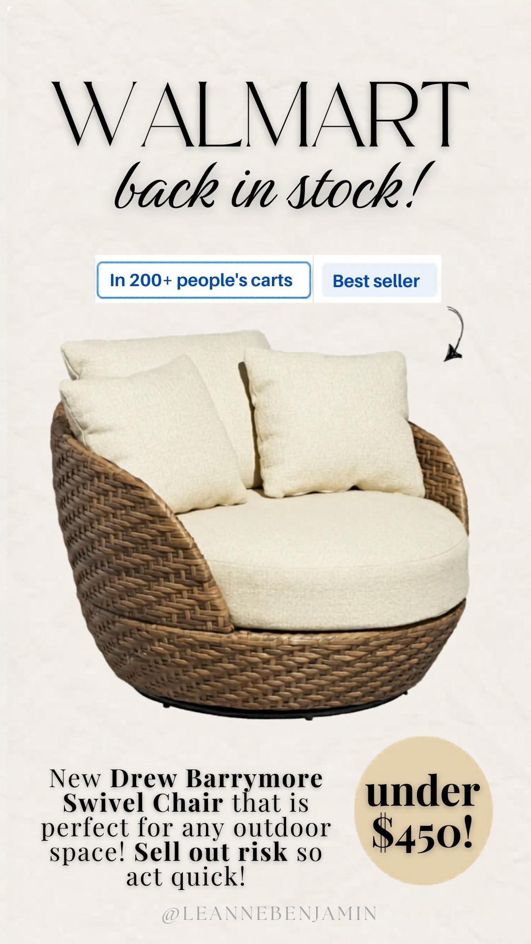 Back in stock at Walmart! Grab the viral swivel chair while it lasts!  

 

#LTKOver40 #LTKHome #LTKSaleAlert