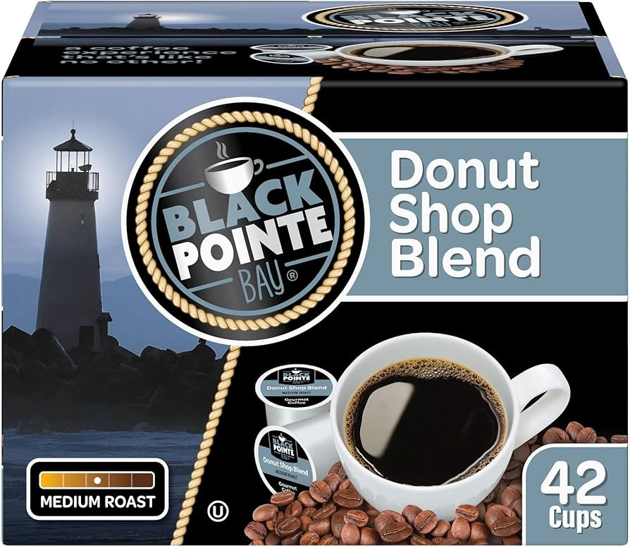 Black Pointe Bay Coffee, Donut Shop Blend, Medium Roast, 42 Count Single Serve Coffee Pods for Ke... | Amazon (US)