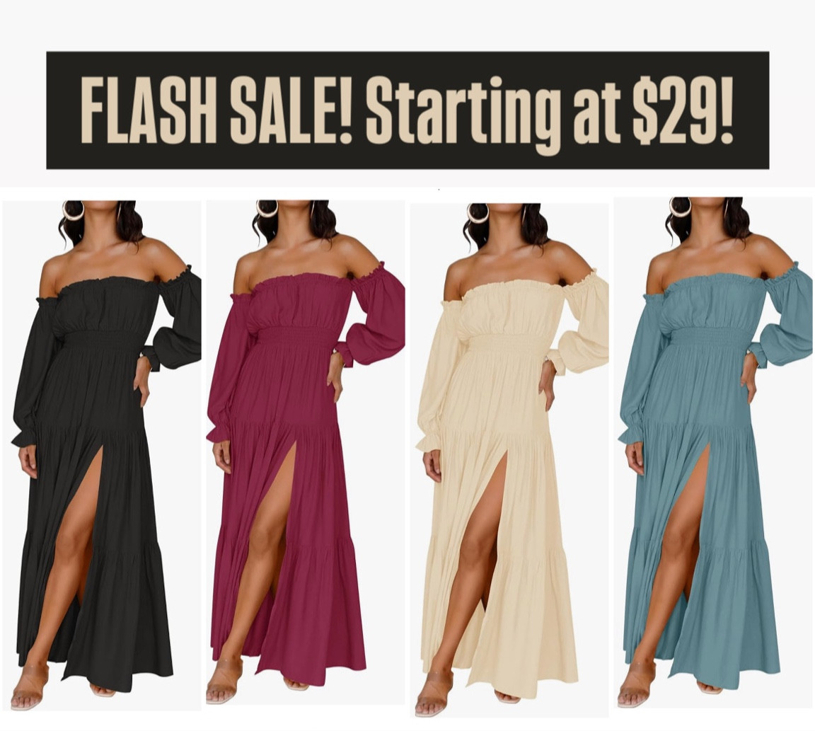 Flash sale on my boho maxi off the shoulder dress! Comes in several colors 

#LTKStyleTip #LTKSaleAlert #LTKFindsUnder50