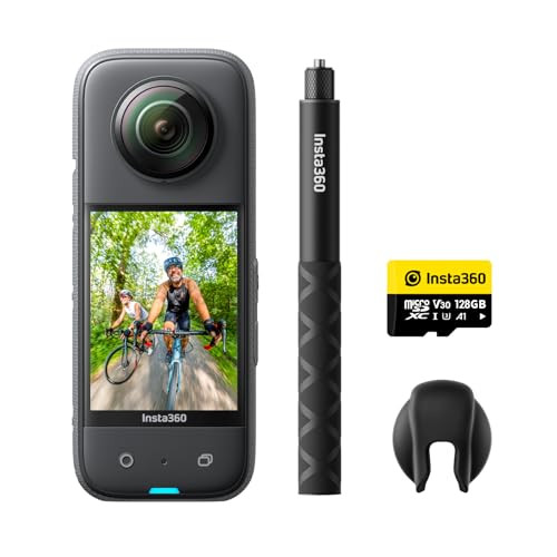 Insta360 X3 128 GB Vlog Kit - 360 Action Camera with 5.7K 360 Active HDR Video, 4K Single-Lens Camera, Waterproof, FlowState Stabilization, 2.29" Touchscreen, AI Editing, for Motorcycle, Wintersports | Amazon (US)