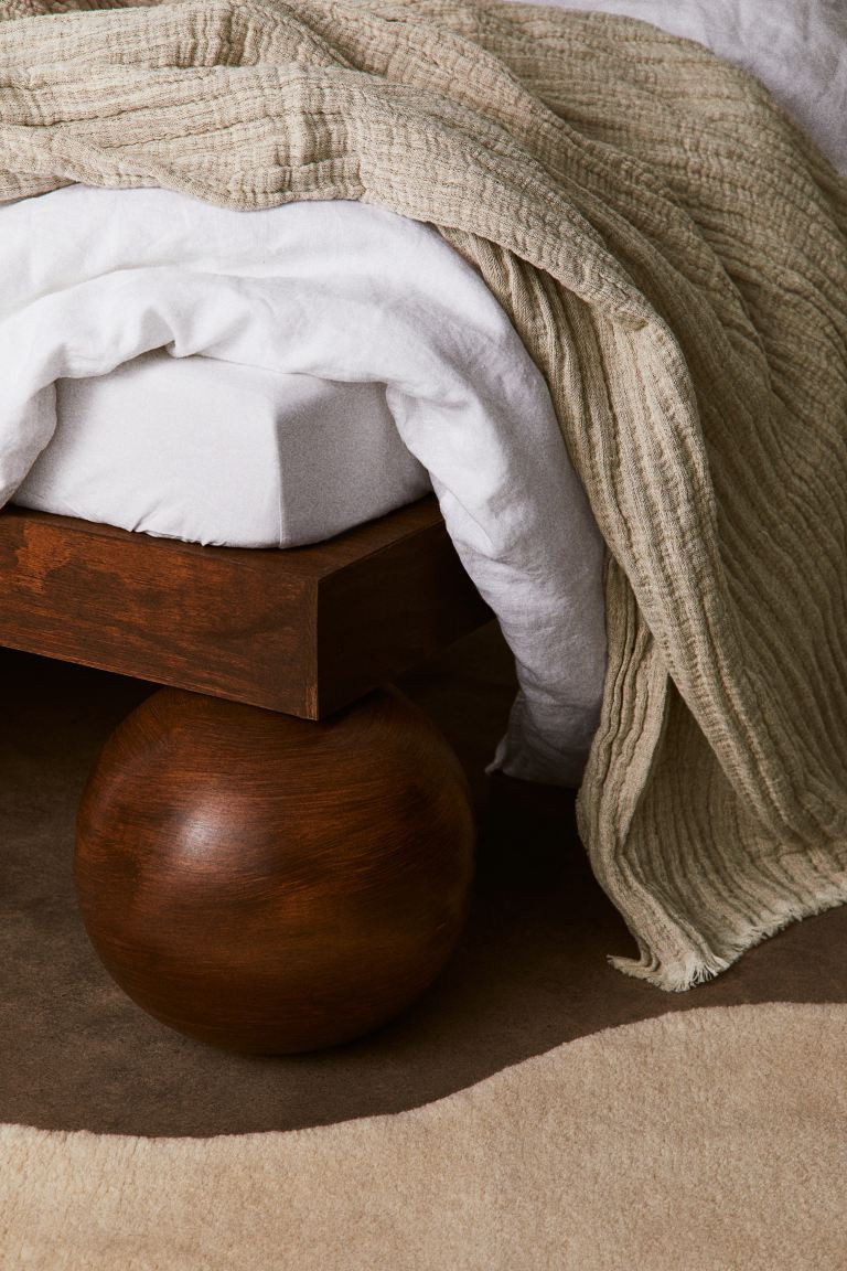 Cotton Linen-blend Throw - Light beige - Home All | H&M US | H&M (US + CA)