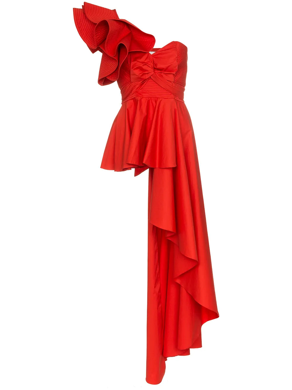 Johanna Ortiz Paso Doble asymmetric ruffled top - Red | FarFetch Global