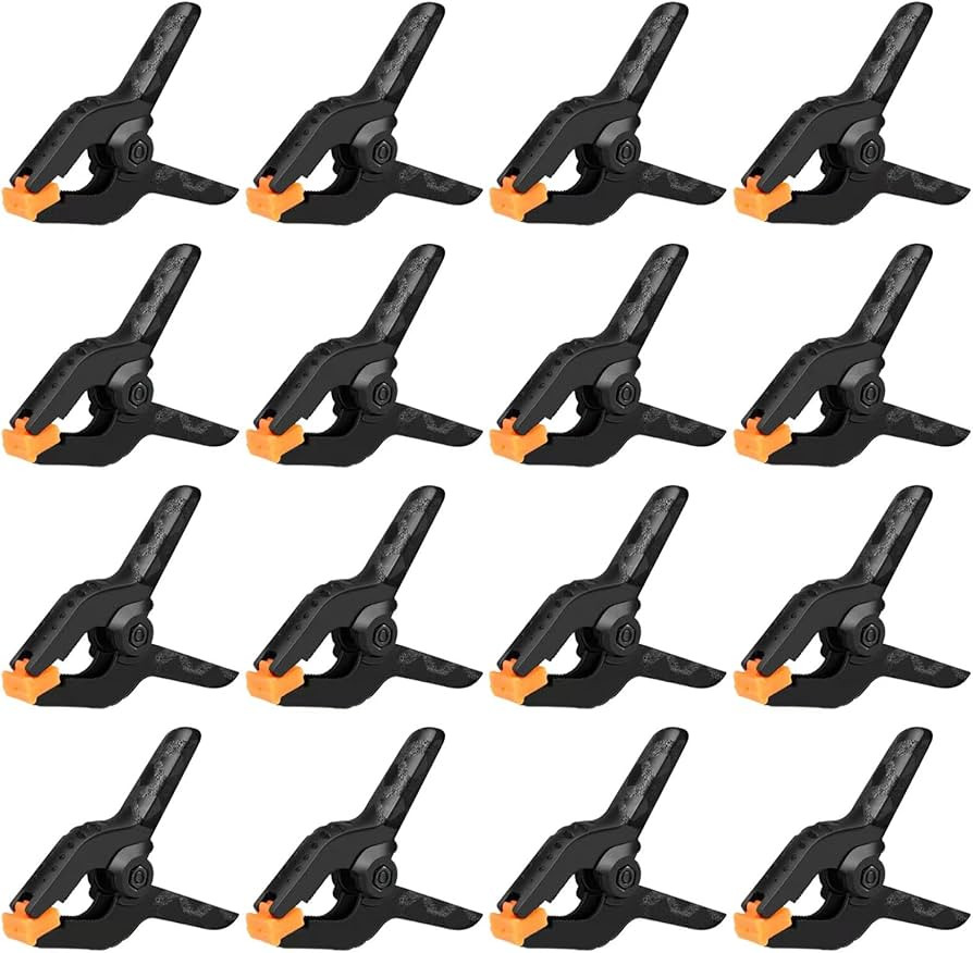 16 Pack Small Spring Clamps, 3.5 Inch Heavy Duty Clamps for Backdrop Stand, Plastic Clips for Cra... | Amazon (US)