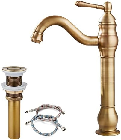 GGStudy 360° Swivel Antique brass Bathroom Vessel Sink Faucet Single Handle One Hole Matching Wi... | Amazon (US)