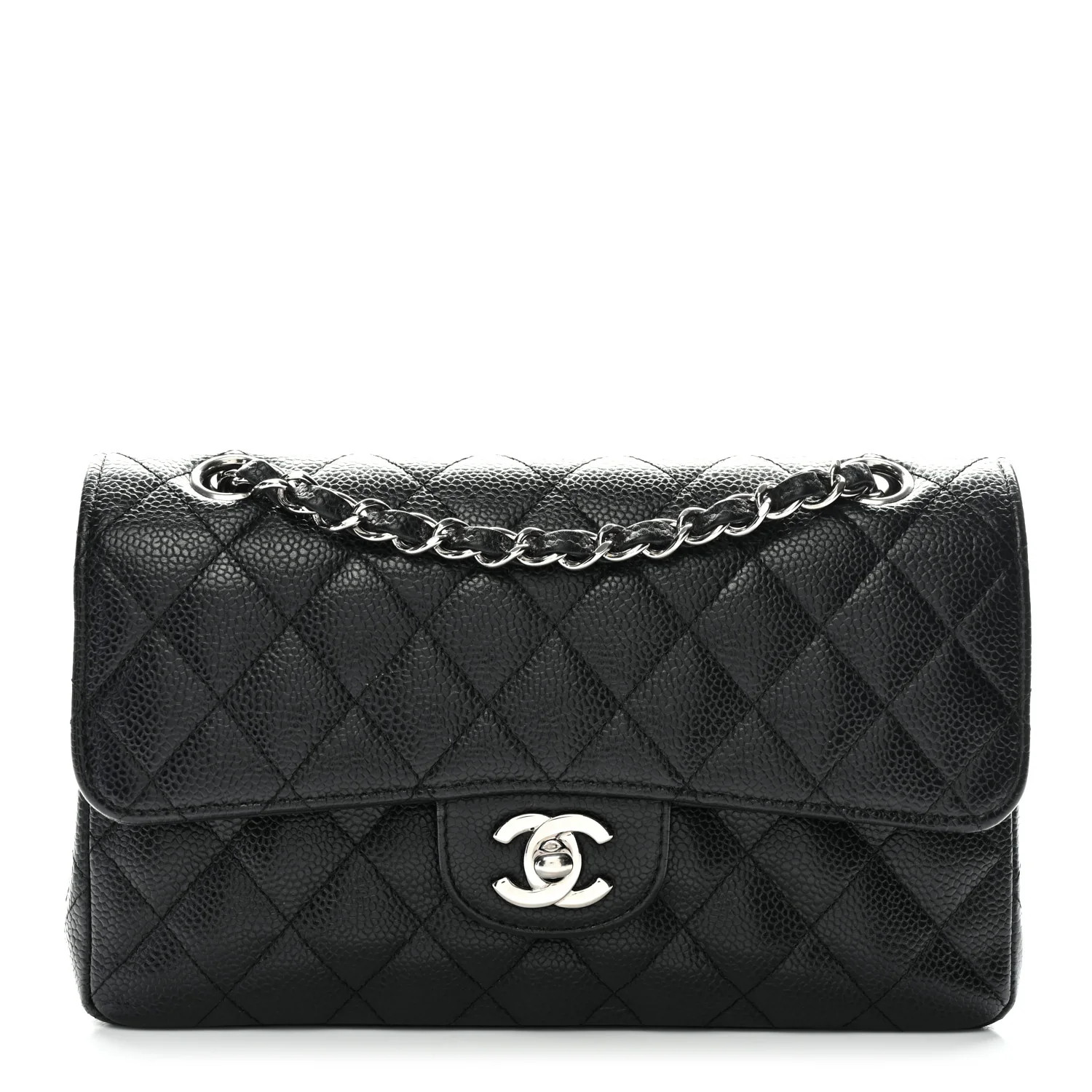 Caviar Quilted Small Double Flap Black | FASHIONPHILE (US)