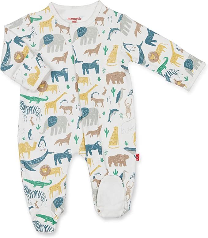 Magnetic Me Footie Pajamas 100% Organic Cotton Baby Sleepwear Quick Magnetic Fastener Sleeper | Amazon (US)