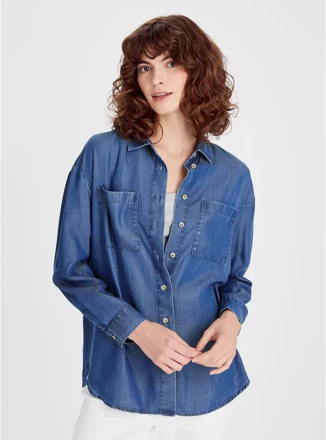Buy Blue Denim Relaxed Fit Shirt 12 | Shirts | Tu | Tu Clothing