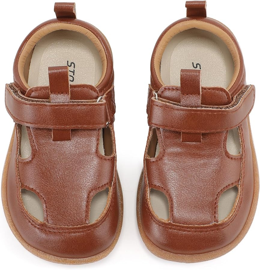 Toddler Wide Toe Box Boys Girls Sandals Baby Flats Zero Drop with Hook and Loops Non-Slip Summer ... | Amazon (US)