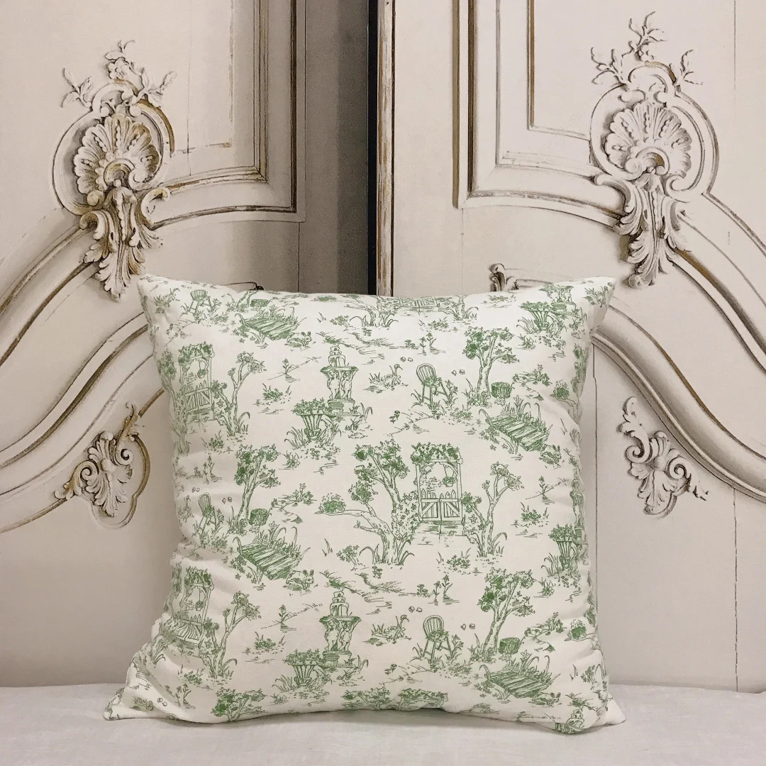 Modern Vintage Green Farm Scenery Hand Drawing Print Pattern Natural Beige Background Decorative ... | Etsy (US)