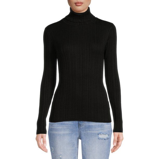 Time and Tru Women's Turtleneck Sweater - Walmart.com | Walmart (US)